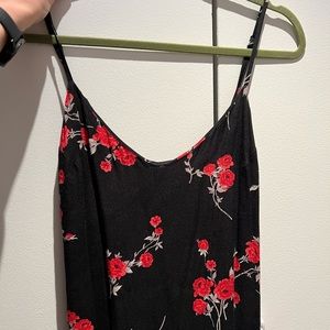 Reformation black and red floral dress. Size m, floor length.